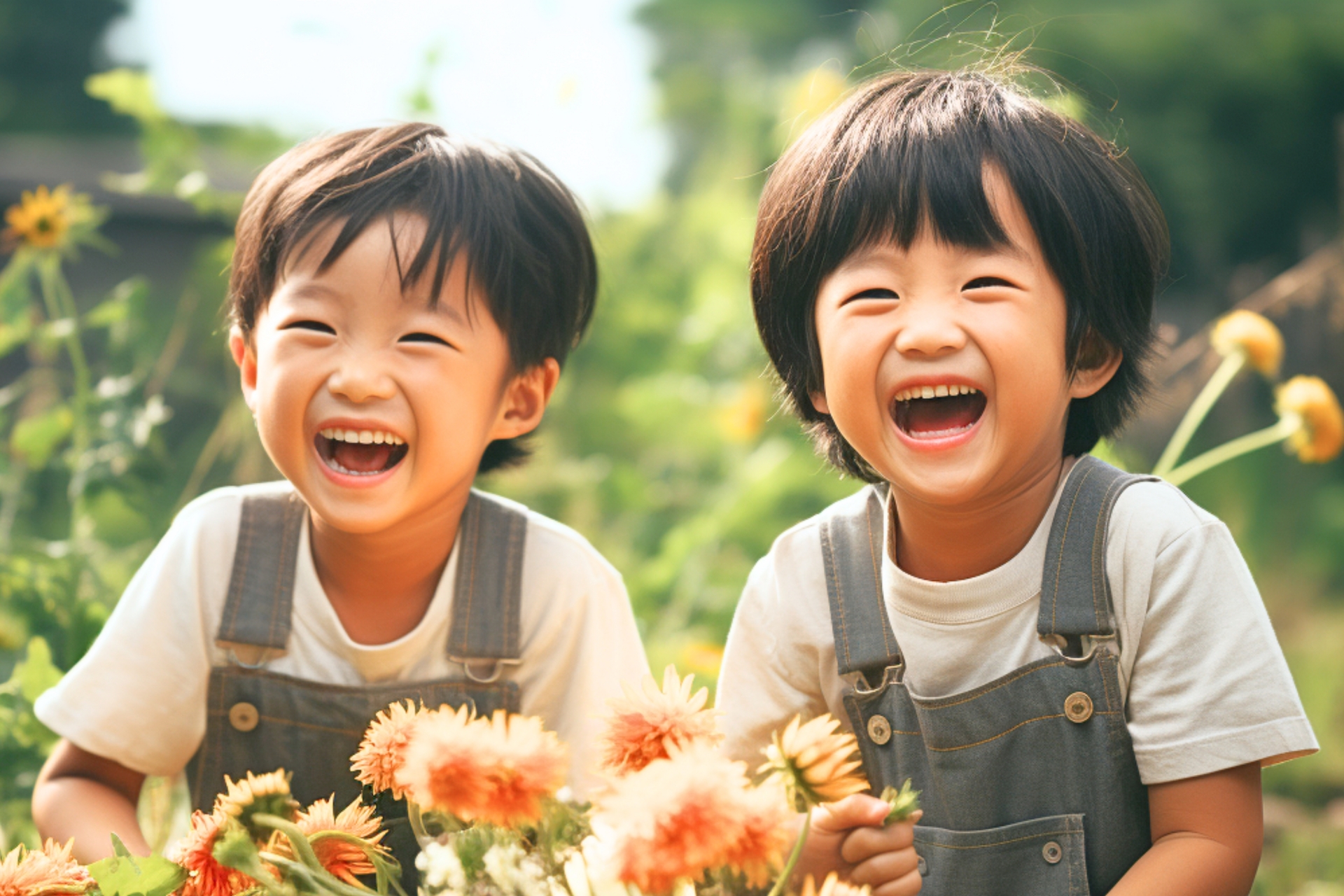 笑顔の男の子たち